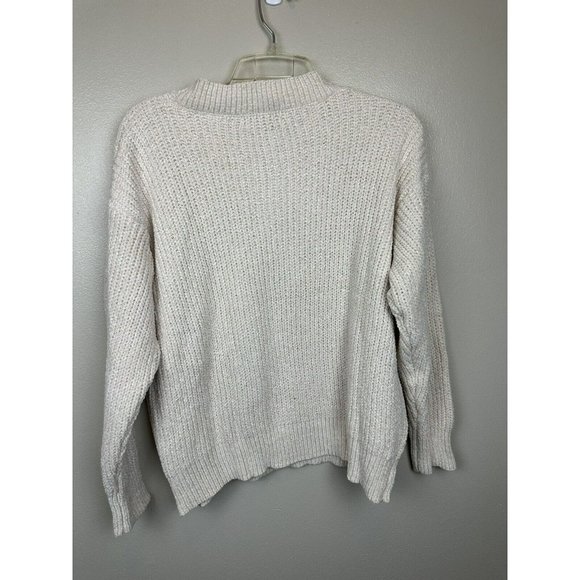 Sweaters for Women V Neck Long Sleeve Pullover Knit Top Ivory - Picture 8 of 8